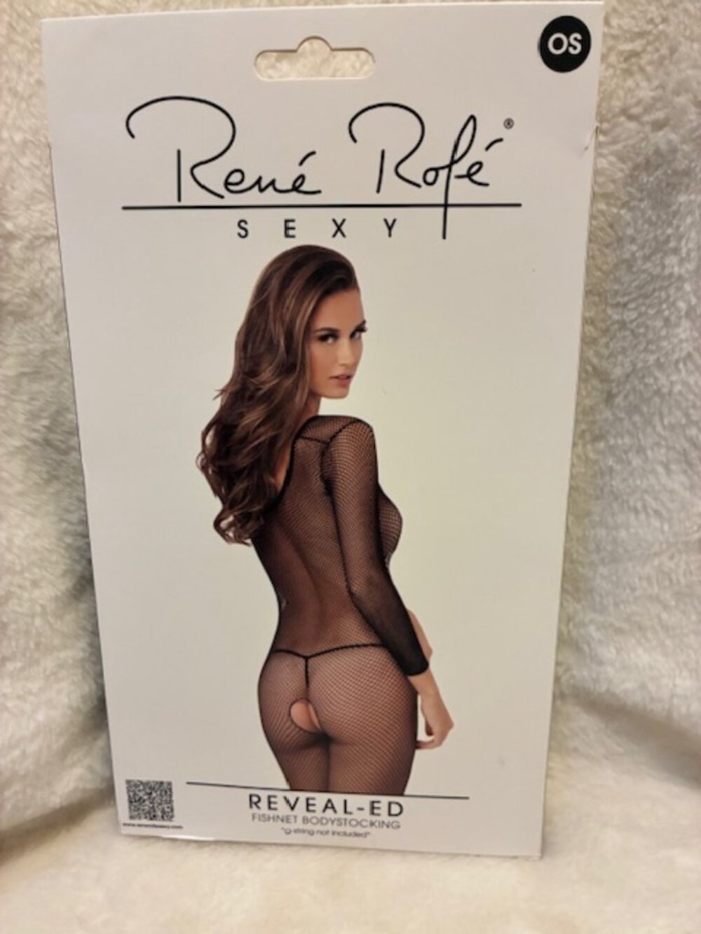 Deep v Long Sleeve Fishnet Bodystocking Rene Rofe One Size